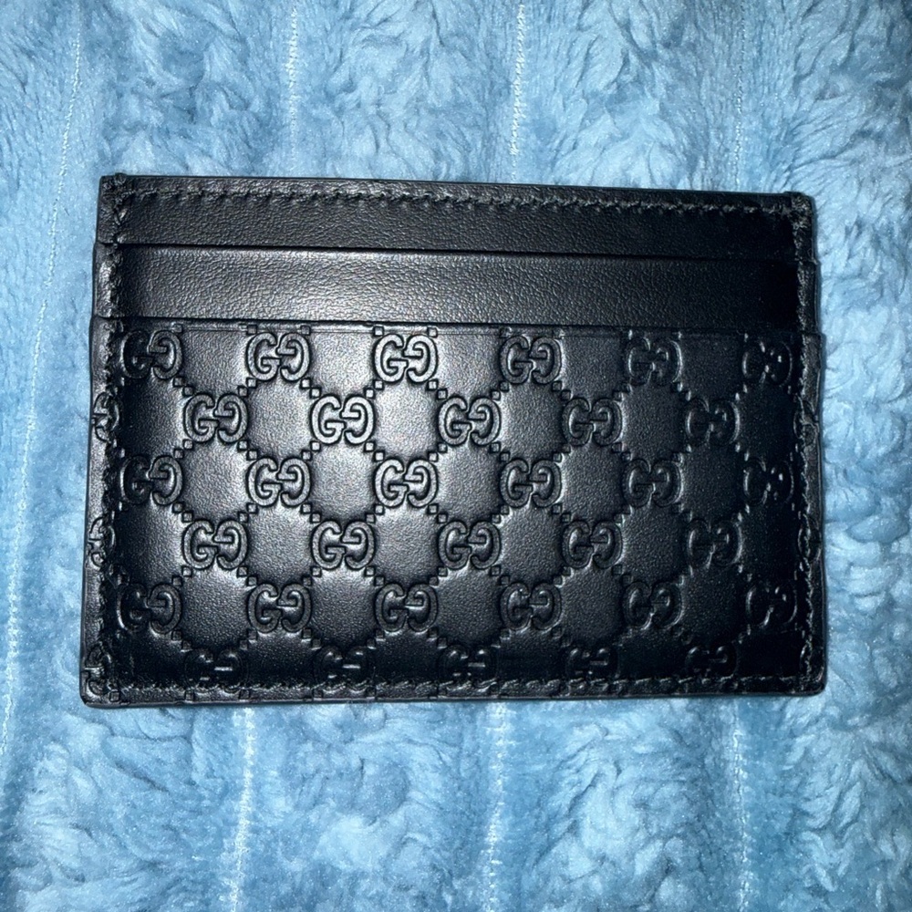 Gucci Embossed Black Card Holder